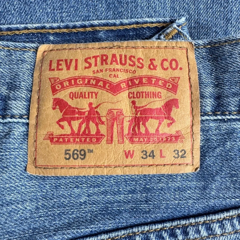 Levi's 569 Loose Straight Jeans Mens 34x32 Blue Denim Relaxed Skater Streetwear
